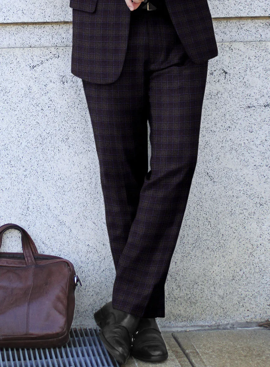 Italian Lark Purple Checks Flannel Pants