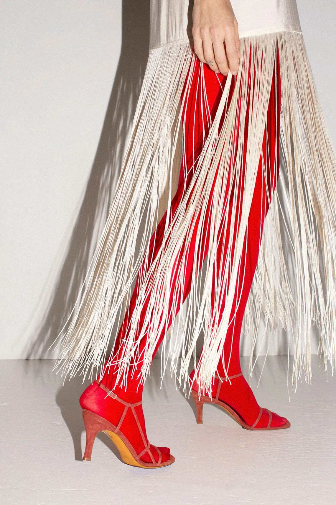 Ivory Tassel Slip Dress