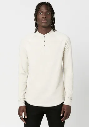 Kariver Henley Long Sleeve Henley in Milk - BM23368
