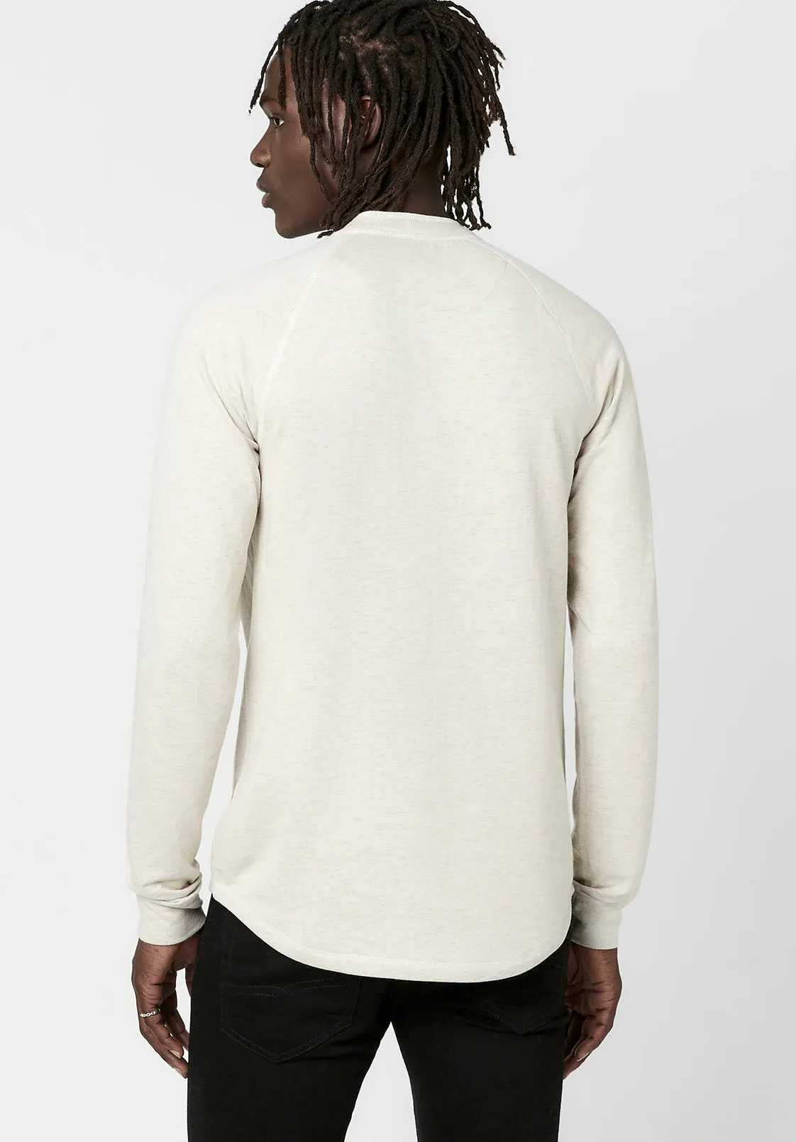 Kariver Henley Long Sleeve Henley in Milk - BM23368