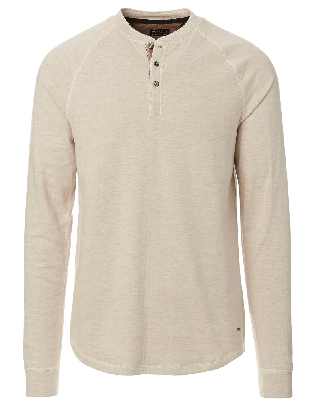 Kariver Henley Long Sleeve Henley in Milk - BM23368
