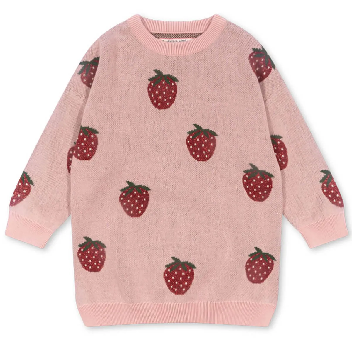 Lapis Lurex Knit Dress in Strawberry by Konges Slojd