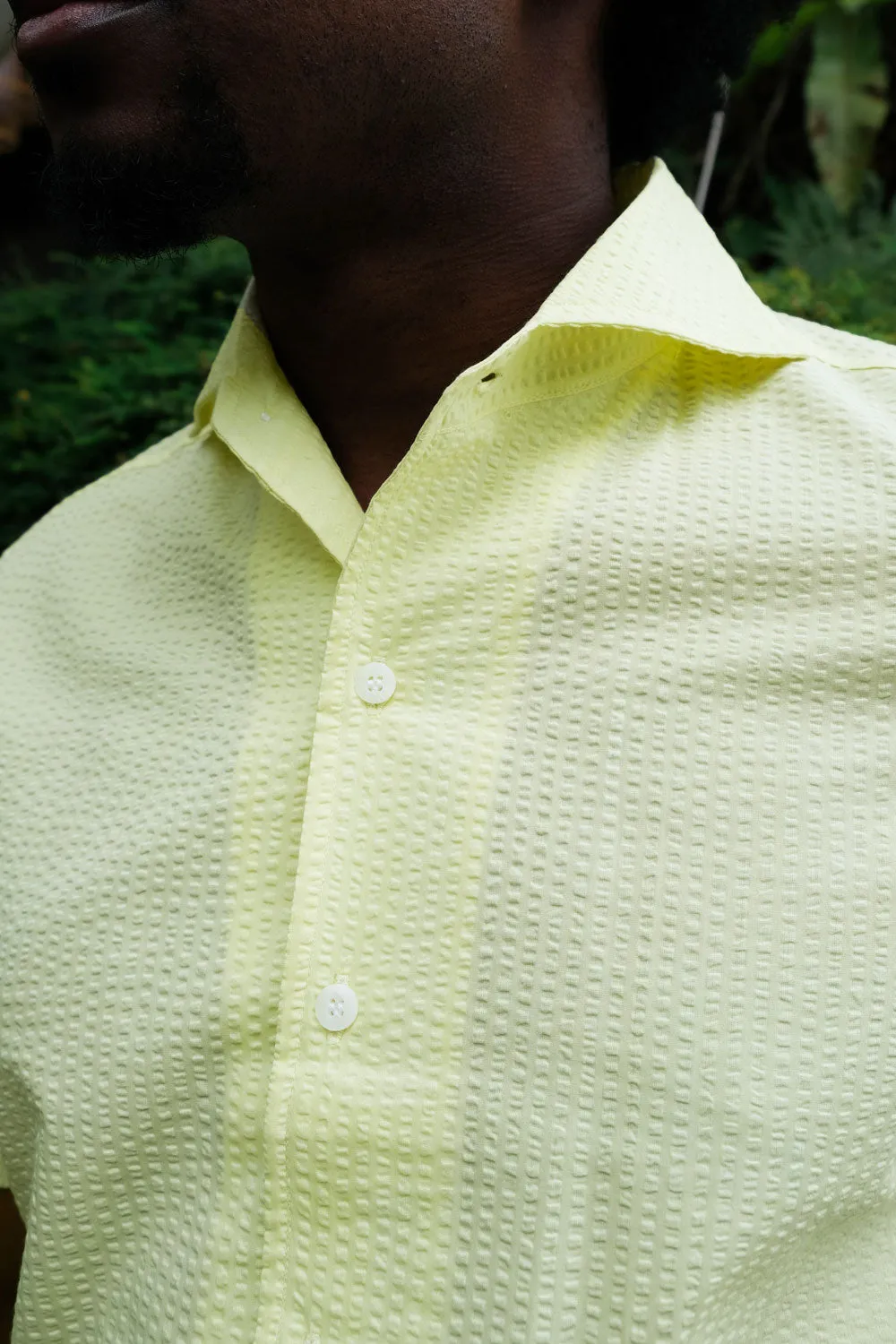 Lemon De' Sol Seersucker Short Sleeve Shirt