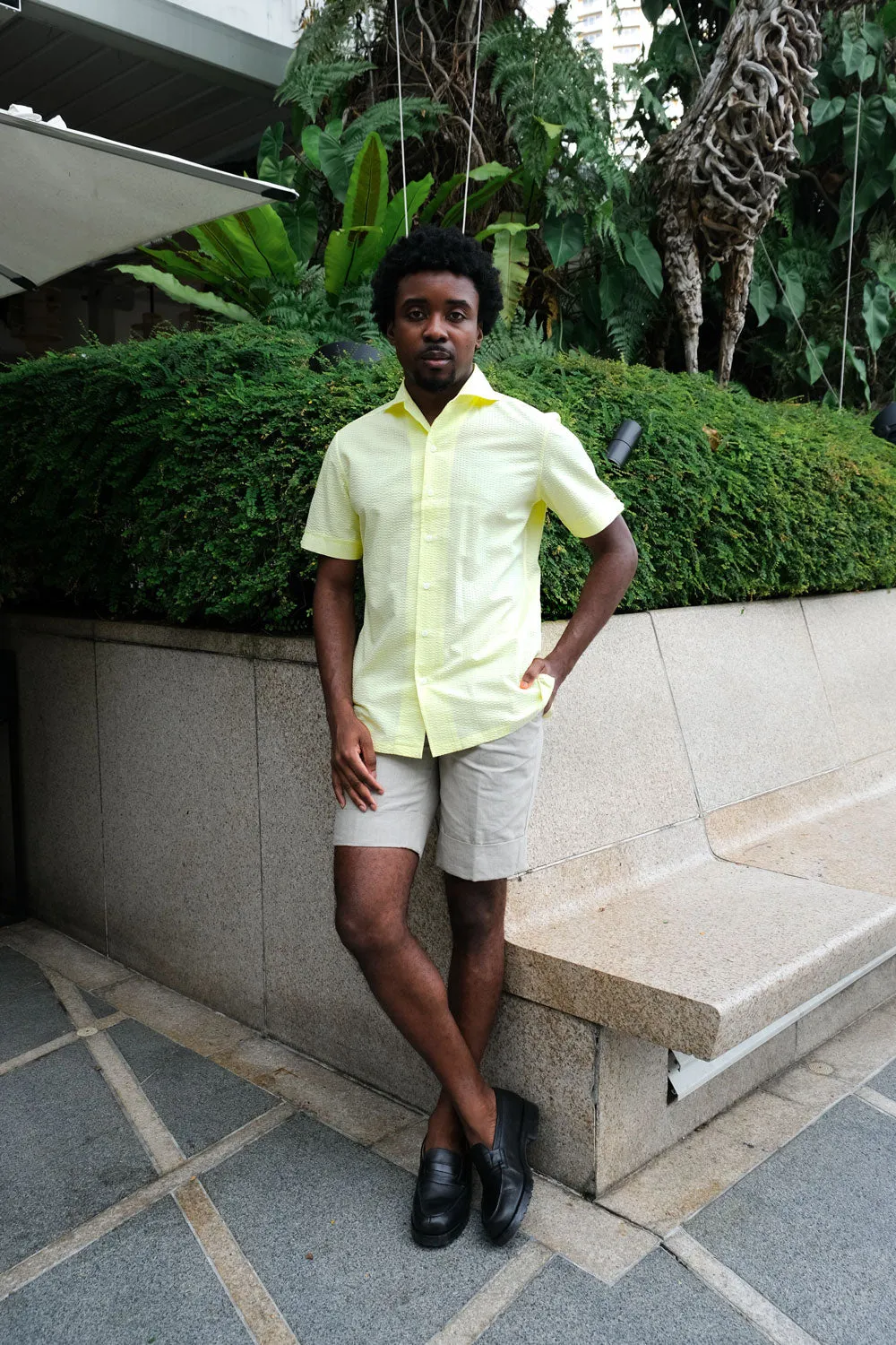 Lemon De' Sol Seersucker Short Sleeve Shirt