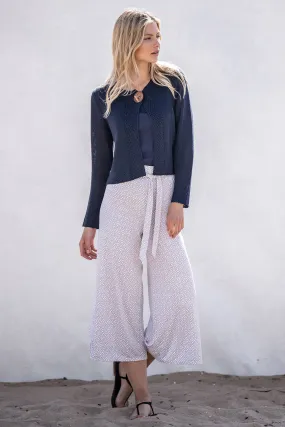 Marble 6606 185 Beige Print Culotte Trousers