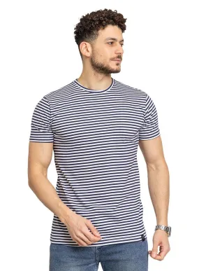 N-Indigo Striped Round T-Shirt