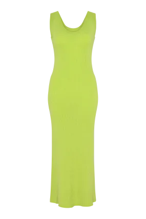 Nelly Green Metallic Knit Midi Dress RENTAL