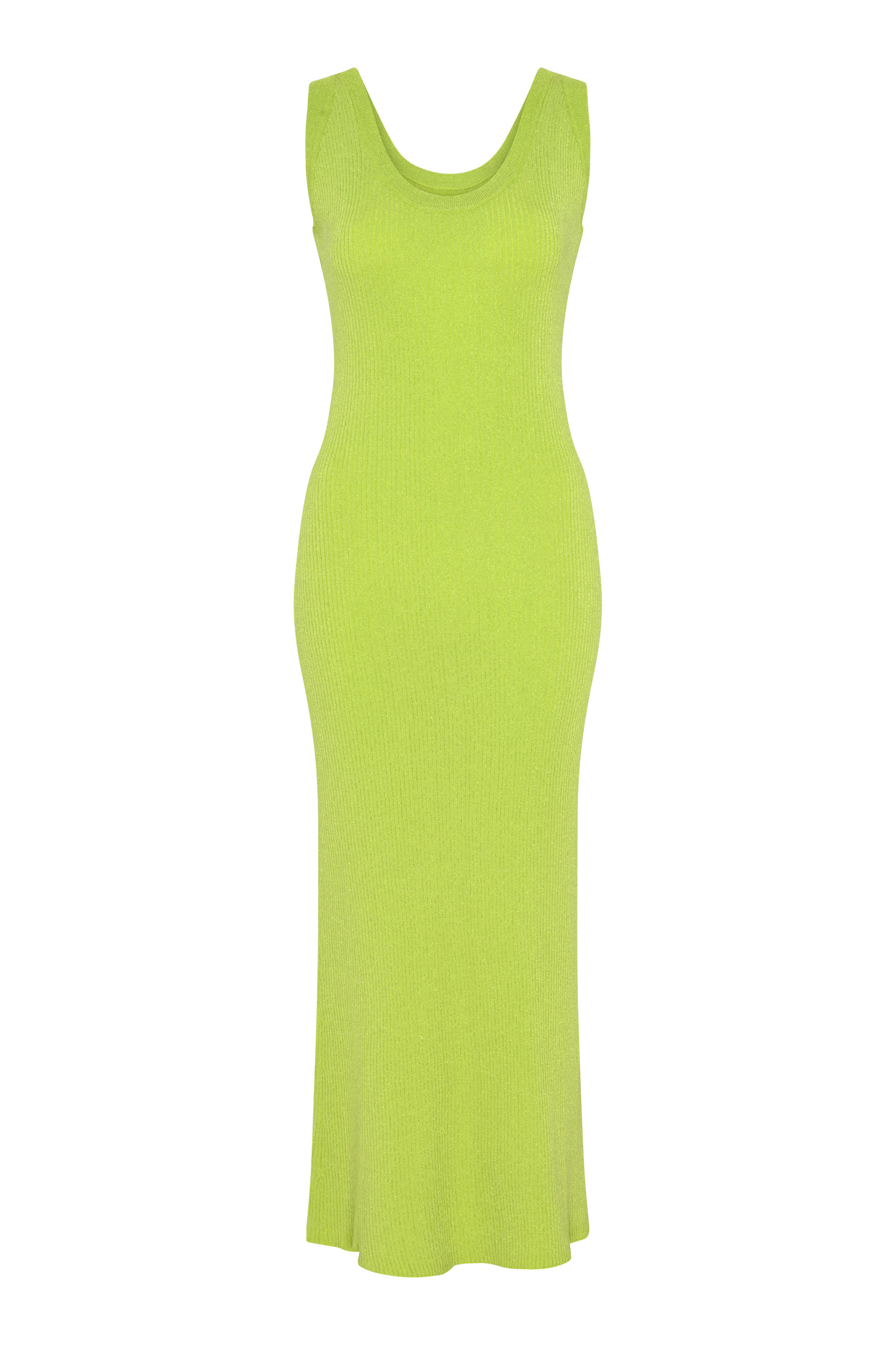 Nelly Green Metallic Knit Midi Dress RENTAL