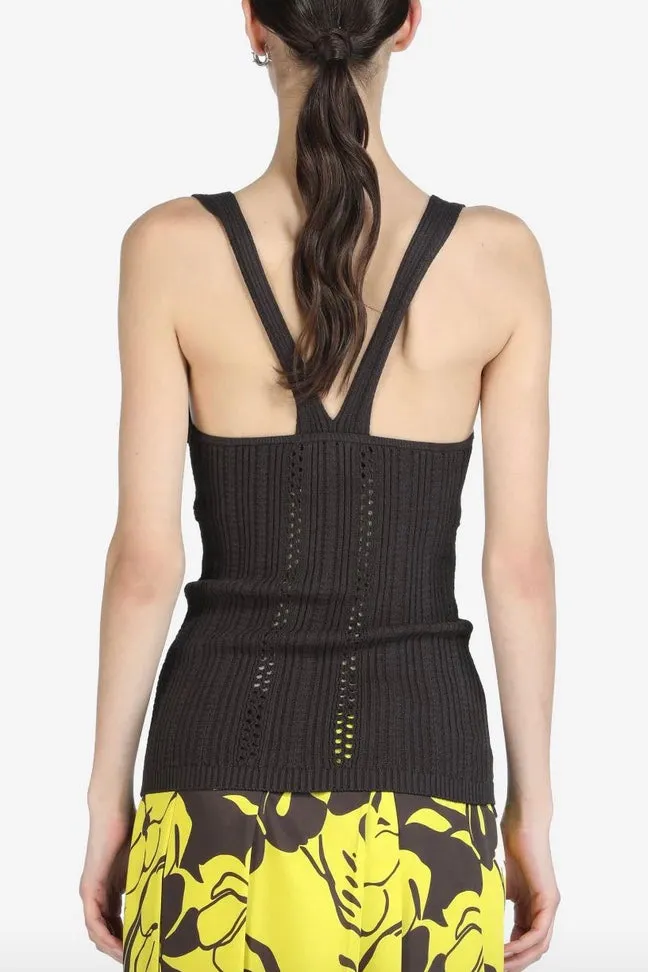No. 21 - Knit Sleeveless Top: Brown