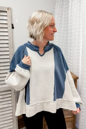 Notched Terry Pullover