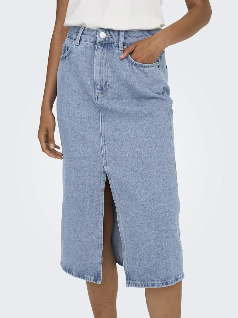 Only / Damen-Rock / ONLBIANCA MIDI SKIRT DNM  REA NOOS