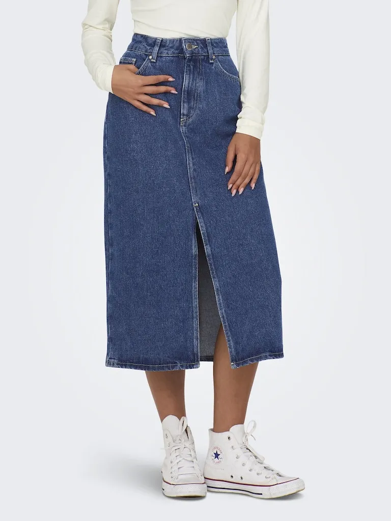 Only / Damen-Rock / ONLBIANCA MIDI SKIRT DNM  REA NOOS