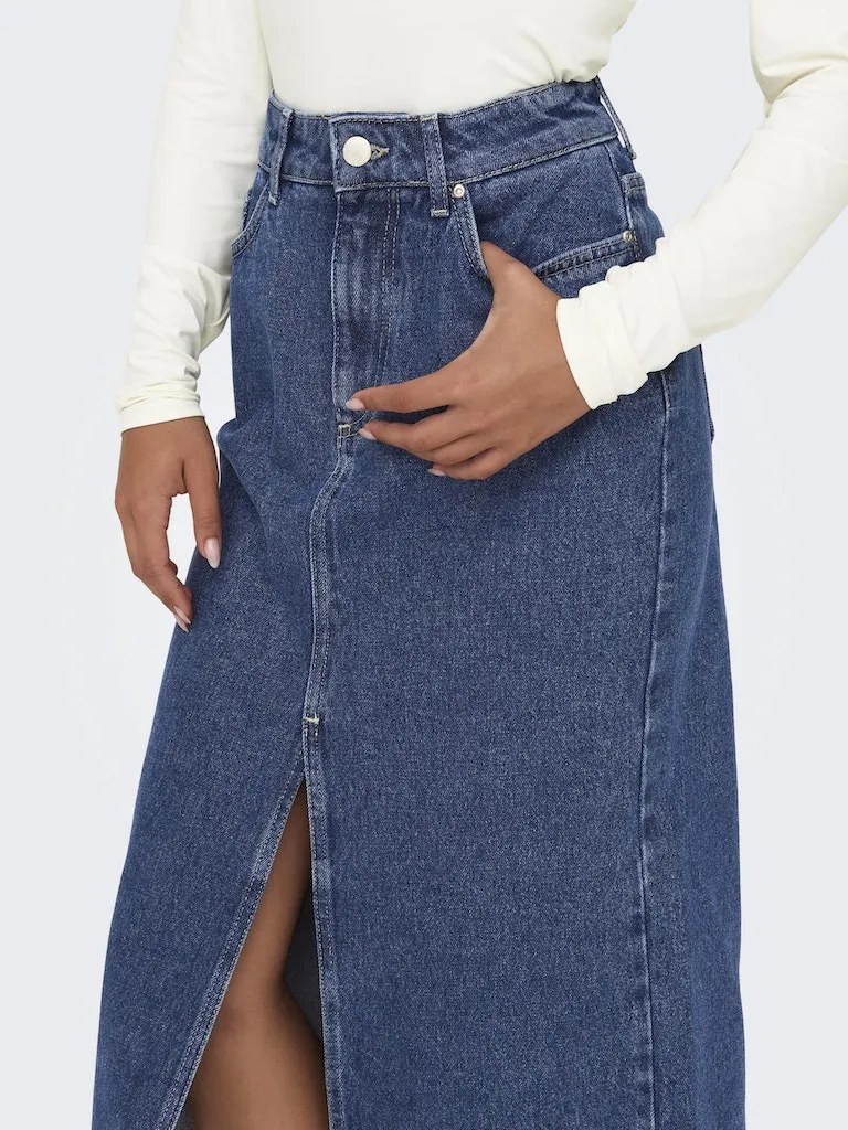 Only / Damen-Rock / ONLBIANCA MIDI SKIRT DNM  REA NOOS