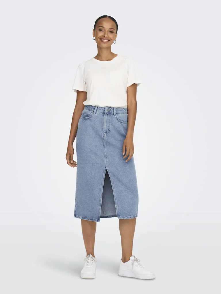 Only / Damen-Rock / ONLBIANCA MIDI SKIRT DNM  REA NOOS