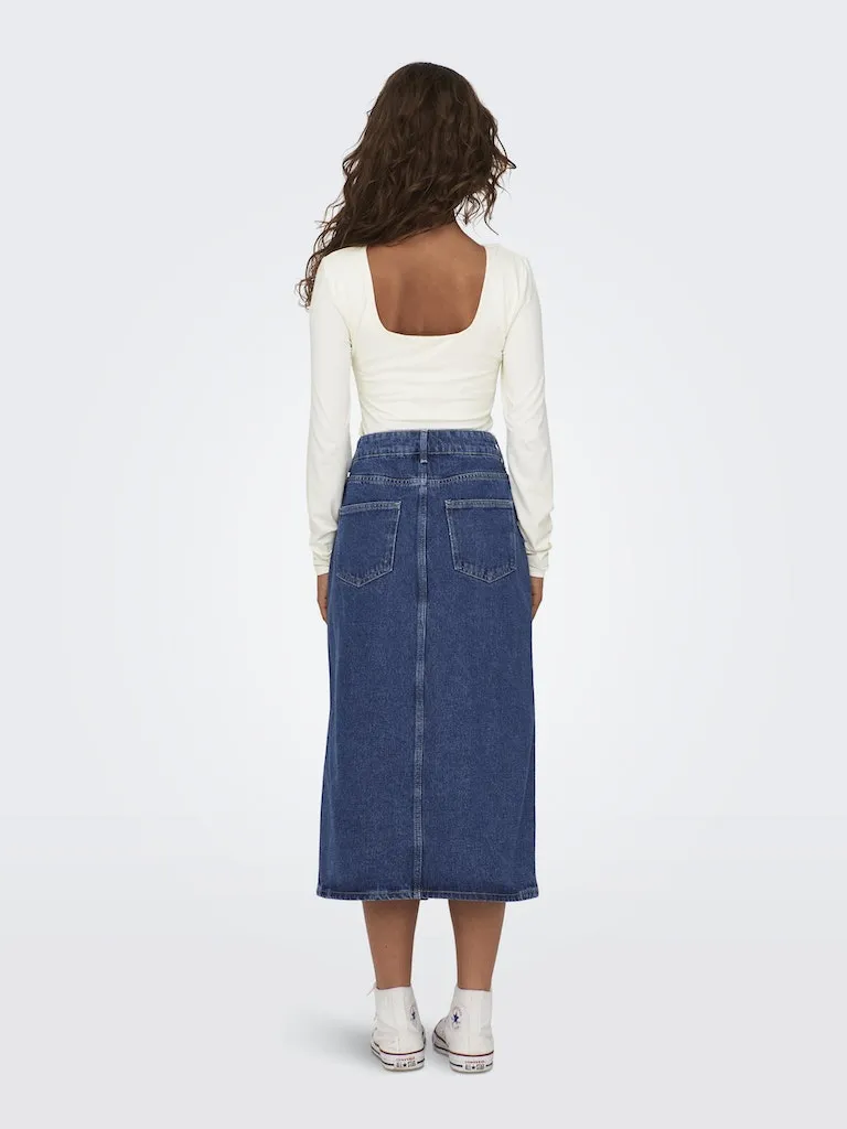 Only / Damen-Rock / ONLBIANCA MIDI SKIRT DNM  REA NOOS