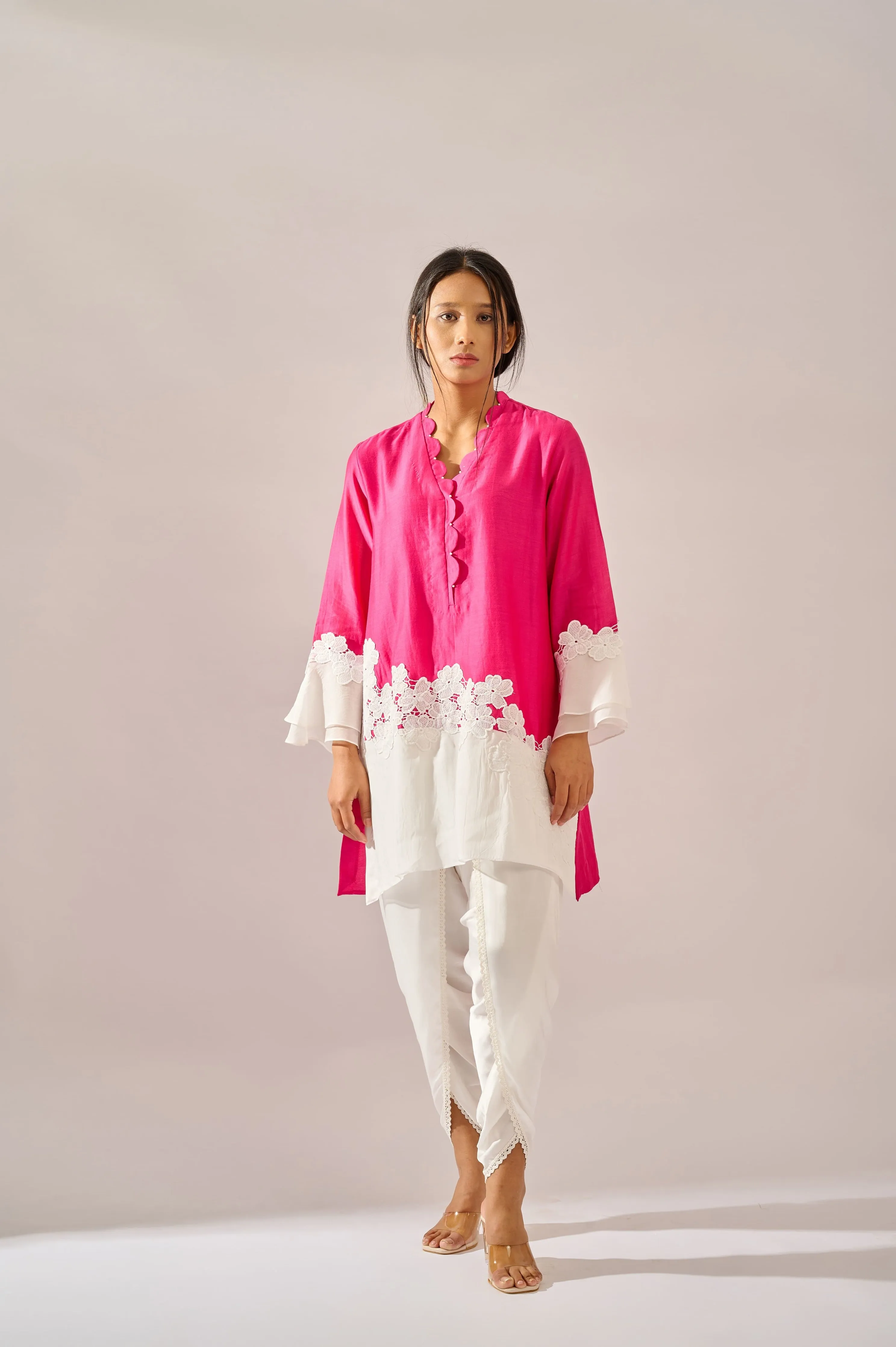 Orchid tunic in cotton silk chanderi
