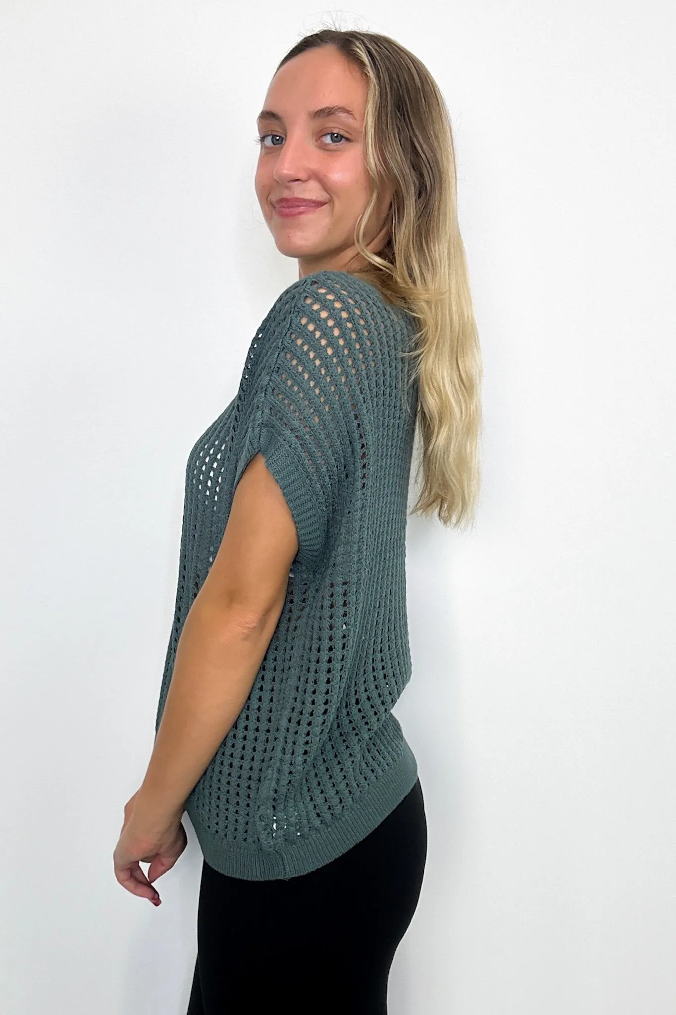 Phoebe Viscose Crochet Knit Top