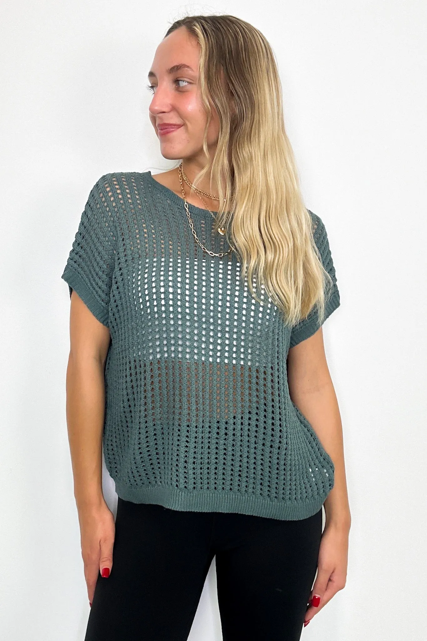 Phoebe Viscose Crochet Knit Top