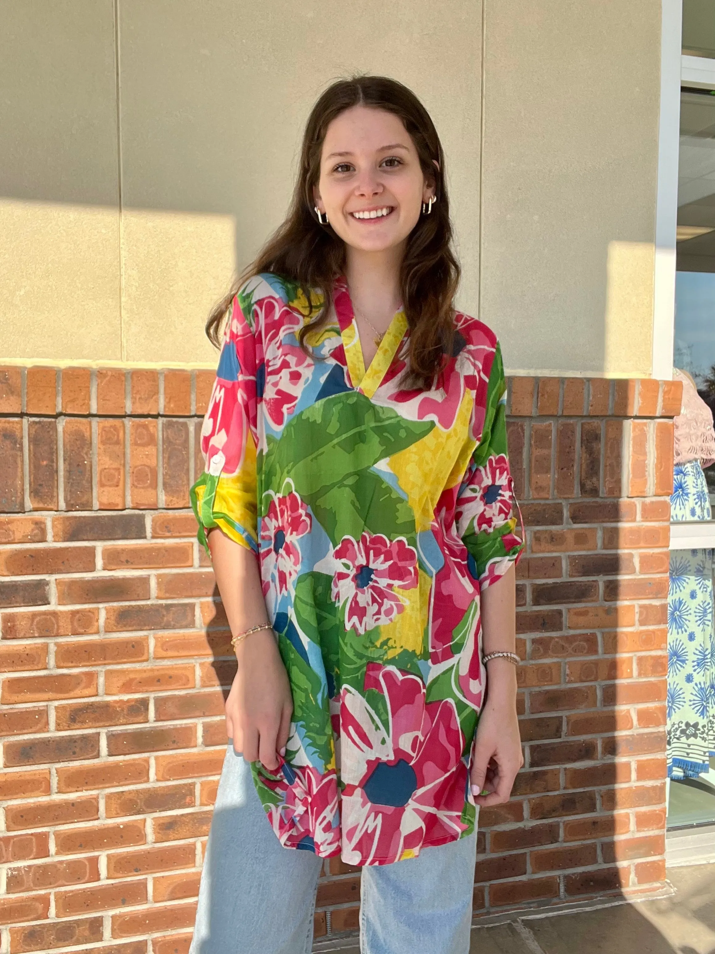 Pink Pineapple Tidal Wave Tunic