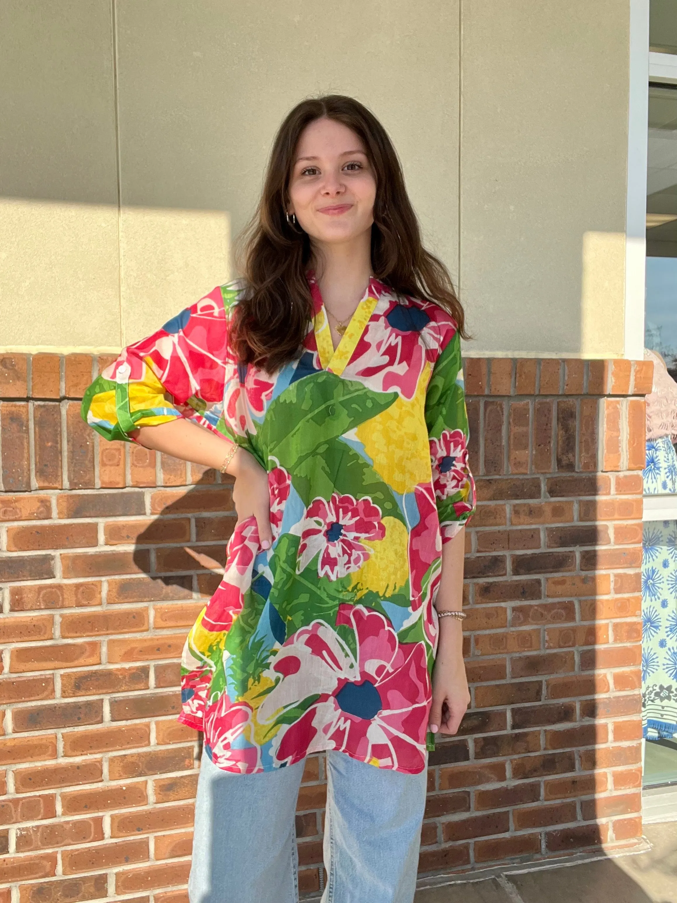 Pink Pineapple Tidal Wave Tunic