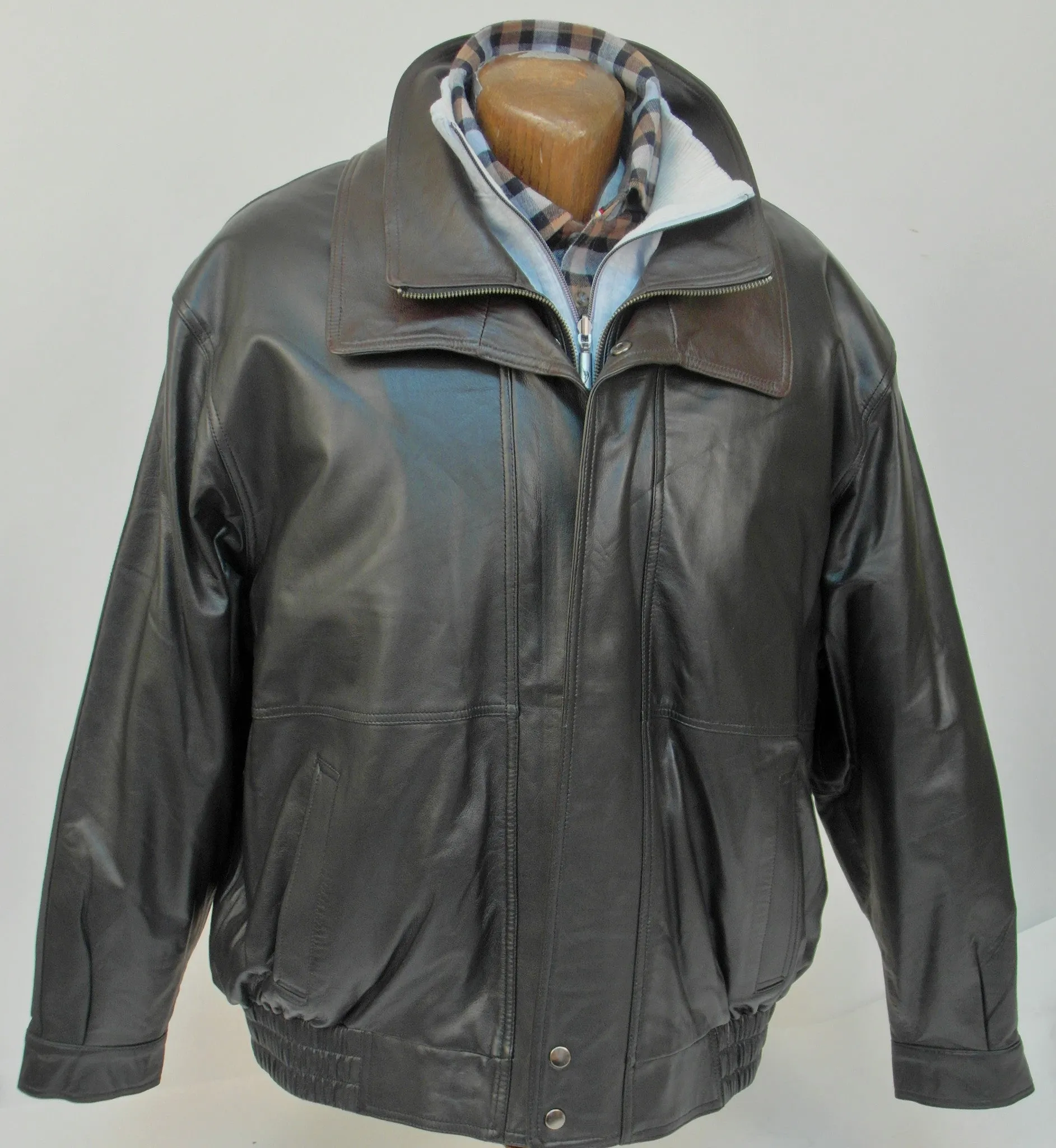 Regency by LaMarque - Double Collar Bomber Leather Jacket - 2655119ZO Clearance