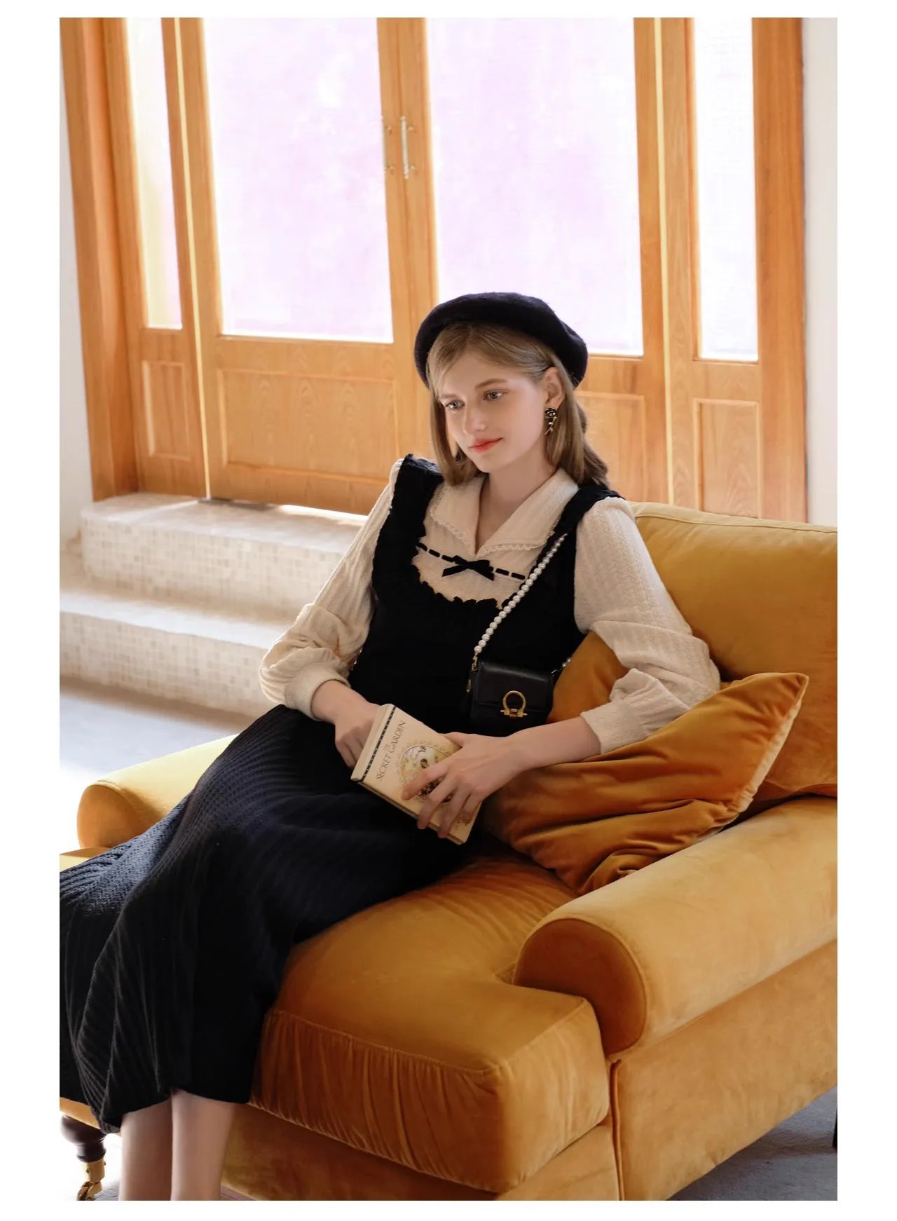 Retro Contrast Colors Knit Dress