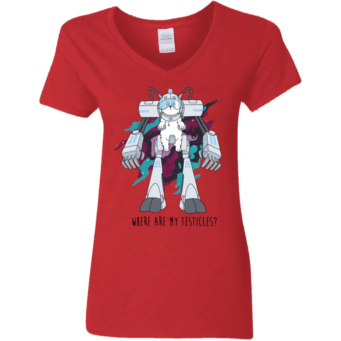 Rick And Morty Snuffles Funny Women V-Neck T-Shirt