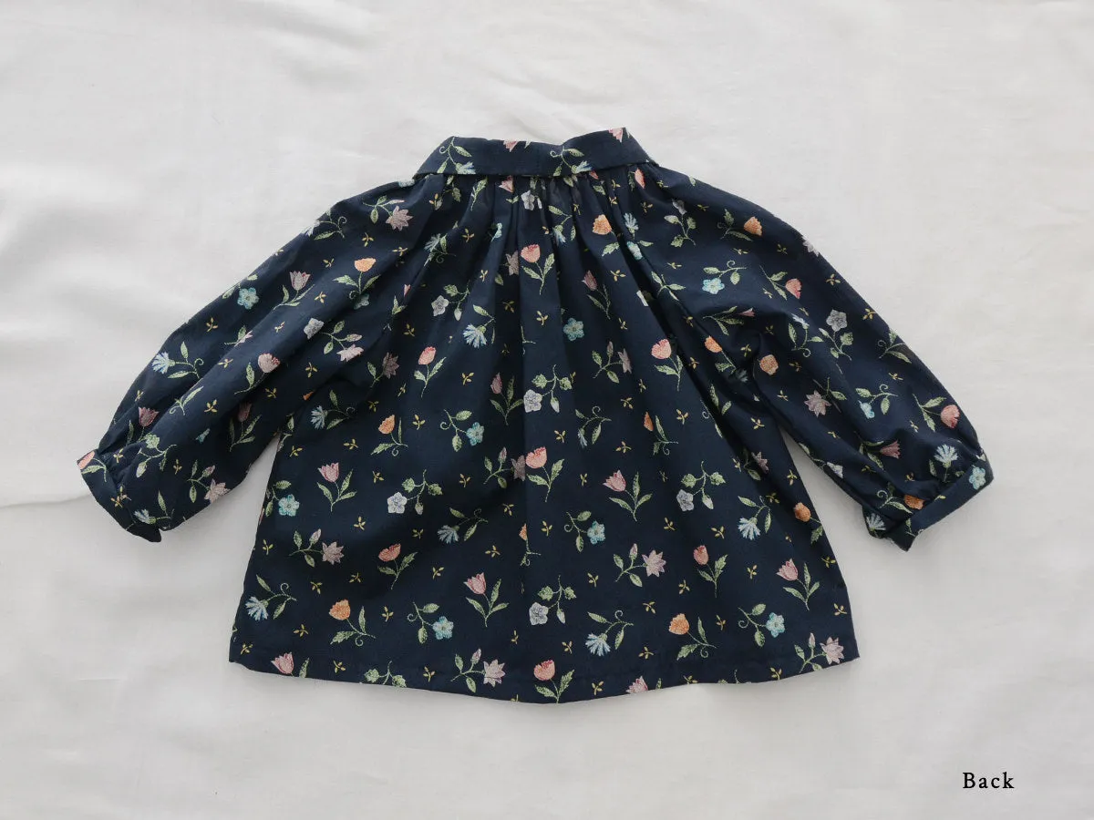 Rita Blouse, Navy Flower