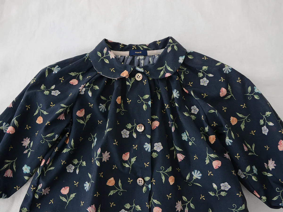 Rita Blouse, Navy Flower