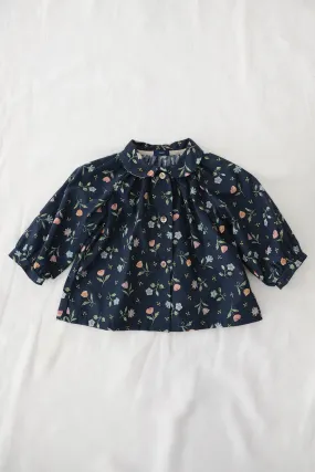 Rita Blouse, Navy Flower