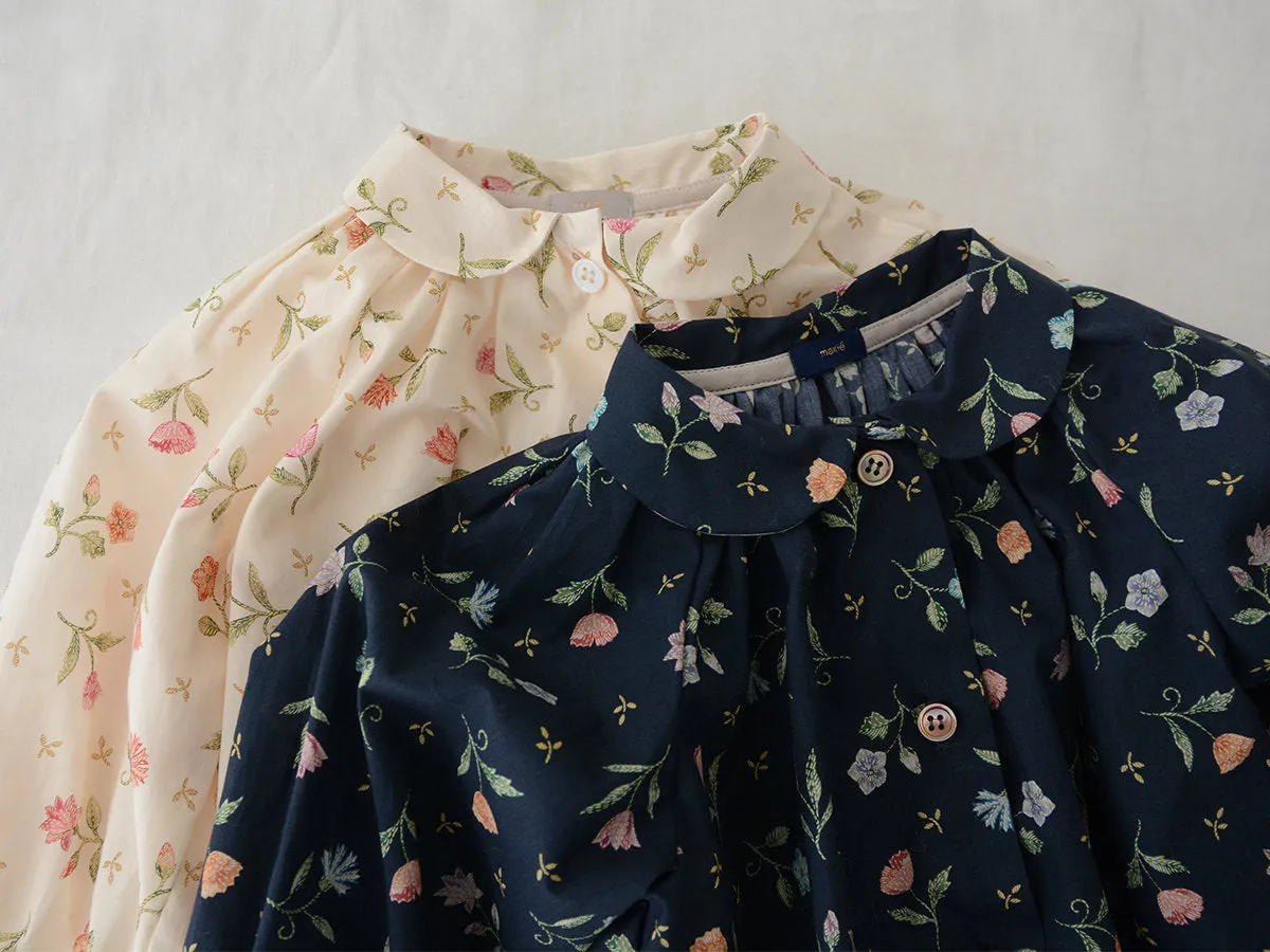 Rita Blouse, Navy Flower