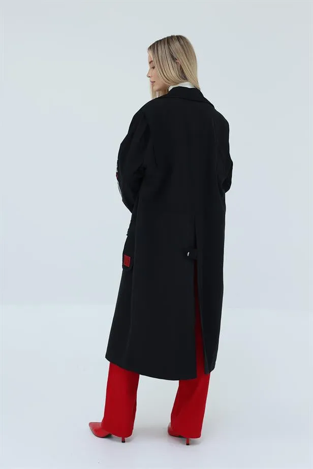 RYN Embroidered Trench Coat - Black - Toulouse