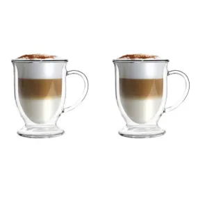 Set Of 2 Double Wall Latte Glasses 250ml