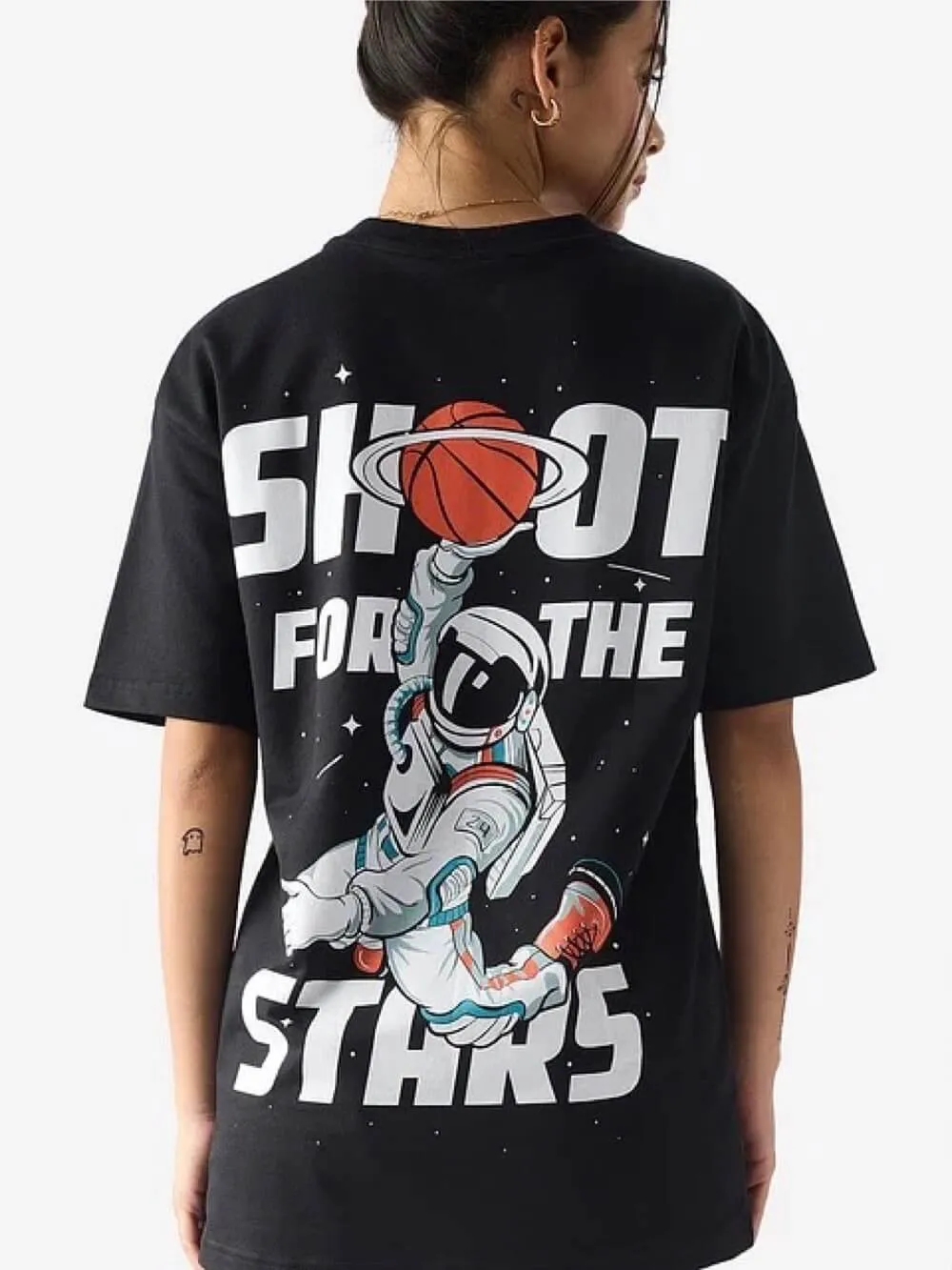 Shoot For The Stars Printed Premium Quality Womens Drop Shoulder T shirt Legacy Boutiques Dhaka