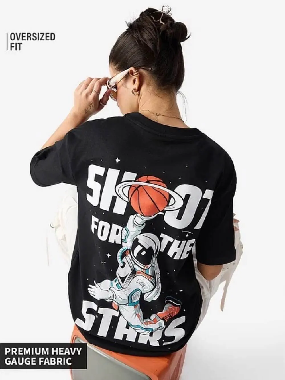 Shoot For The Stars Printed Premium Quality Womens Drop Shoulder T shirt Legacy Boutiques Dhaka