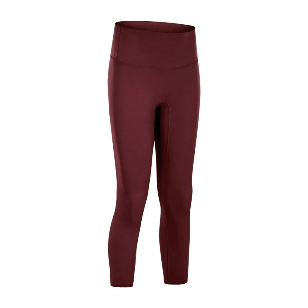 Sidiou Group Double Brushed Material Super Soft  Stretch Yoga Fitness Capri Pants