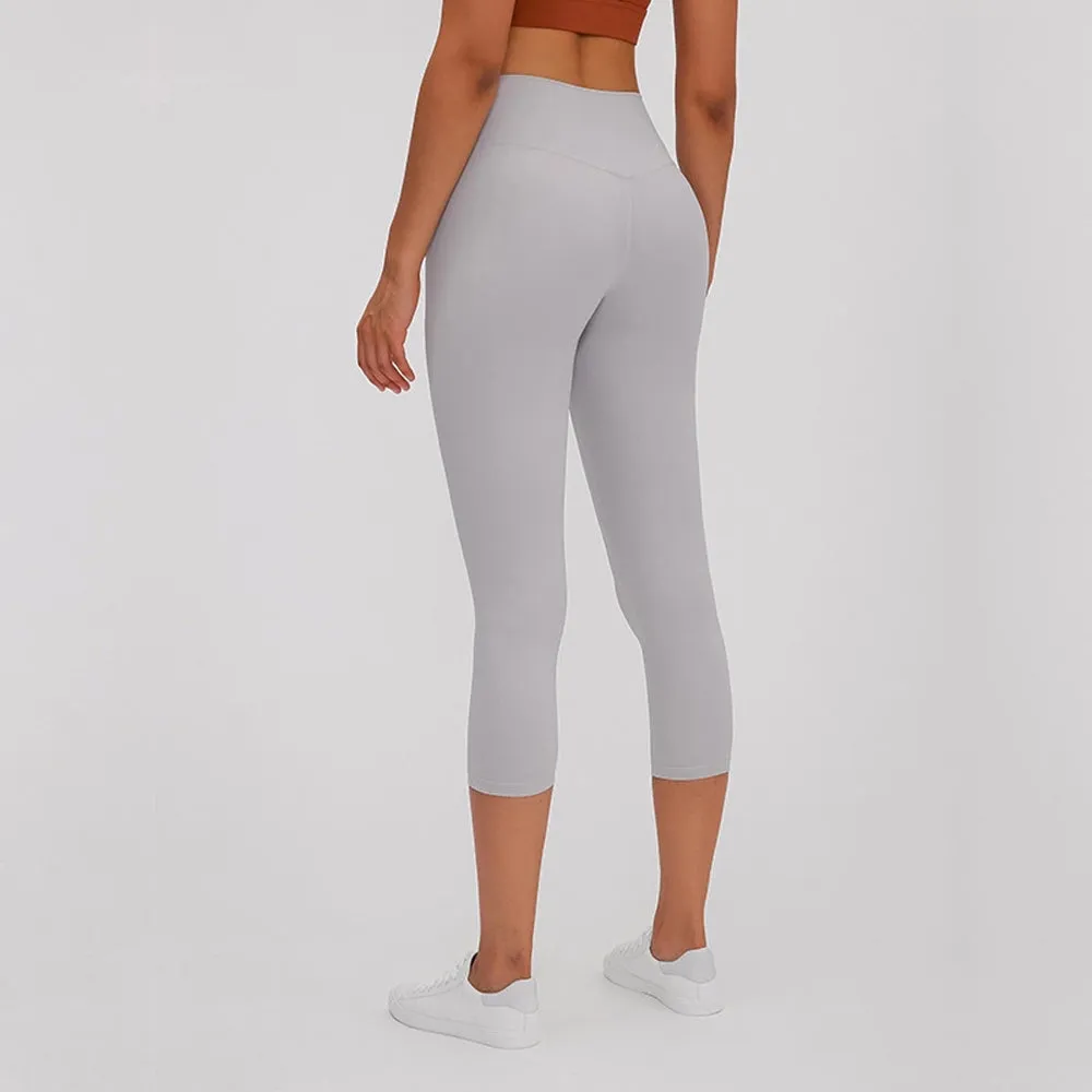 Sidiou Group Double Brushed Material Super Soft  Stretch Yoga Fitness Capri Pants