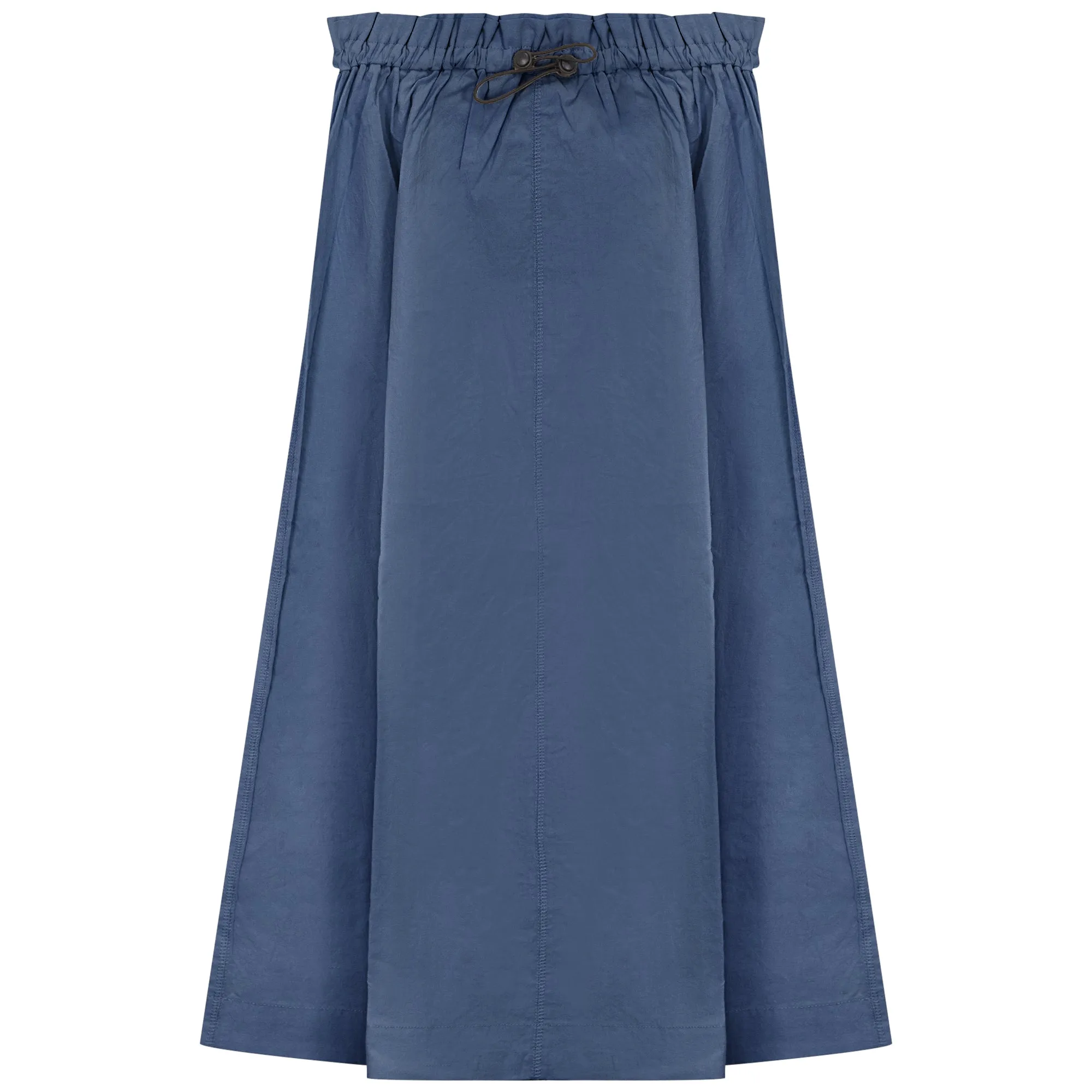 skirt midi drawstring waist - blue