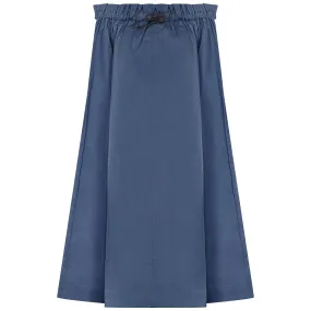 skirt midi drawstring waist - blue