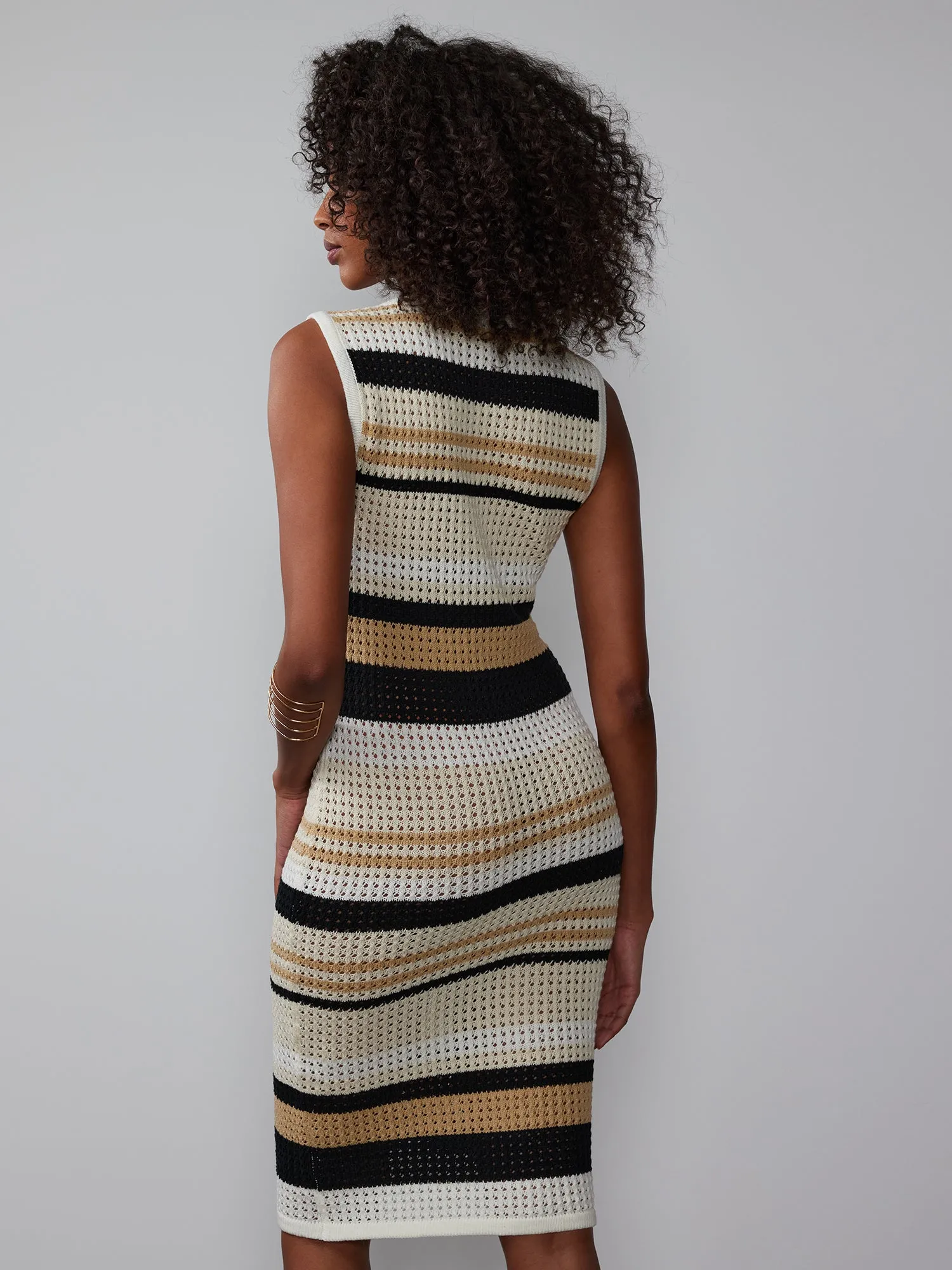 Sleeveless Crochet Knit Midi Dress