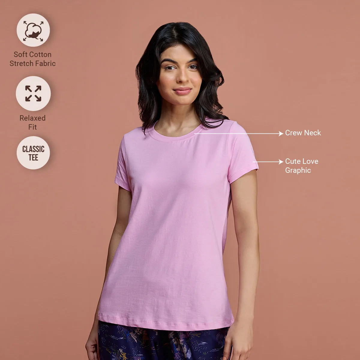 Super Comfy Cotton Stretch Classic Solid T-Shirt-NYLE216-Pastel Lavender