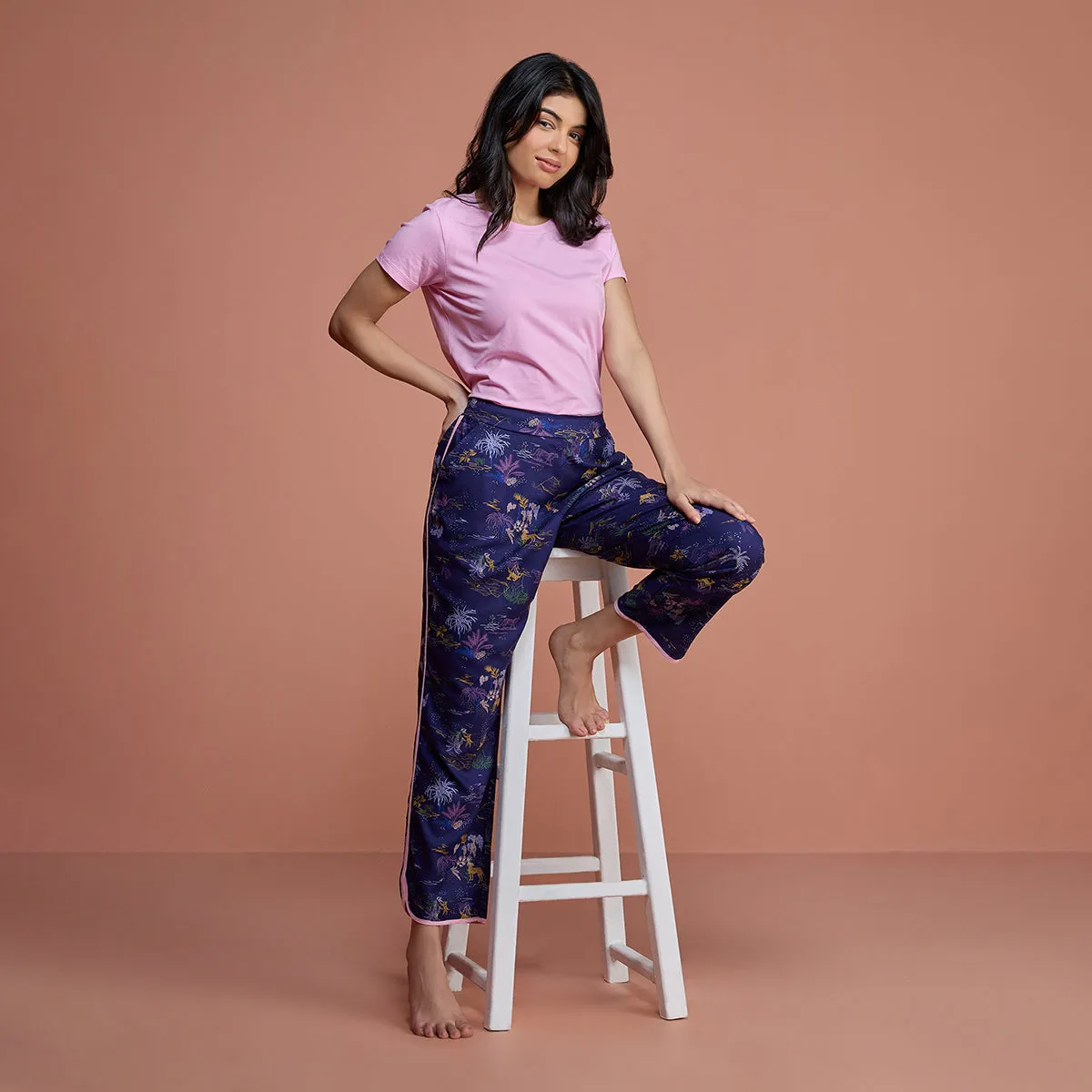 Super Comfy Cotton Stretch Classic Solid T-Shirt-NYLE216-Pastel Lavender