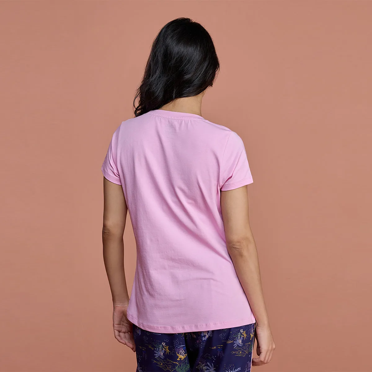 Super Comfy Cotton Stretch Classic Solid T-Shirt-NYLE216-Pastel Lavender