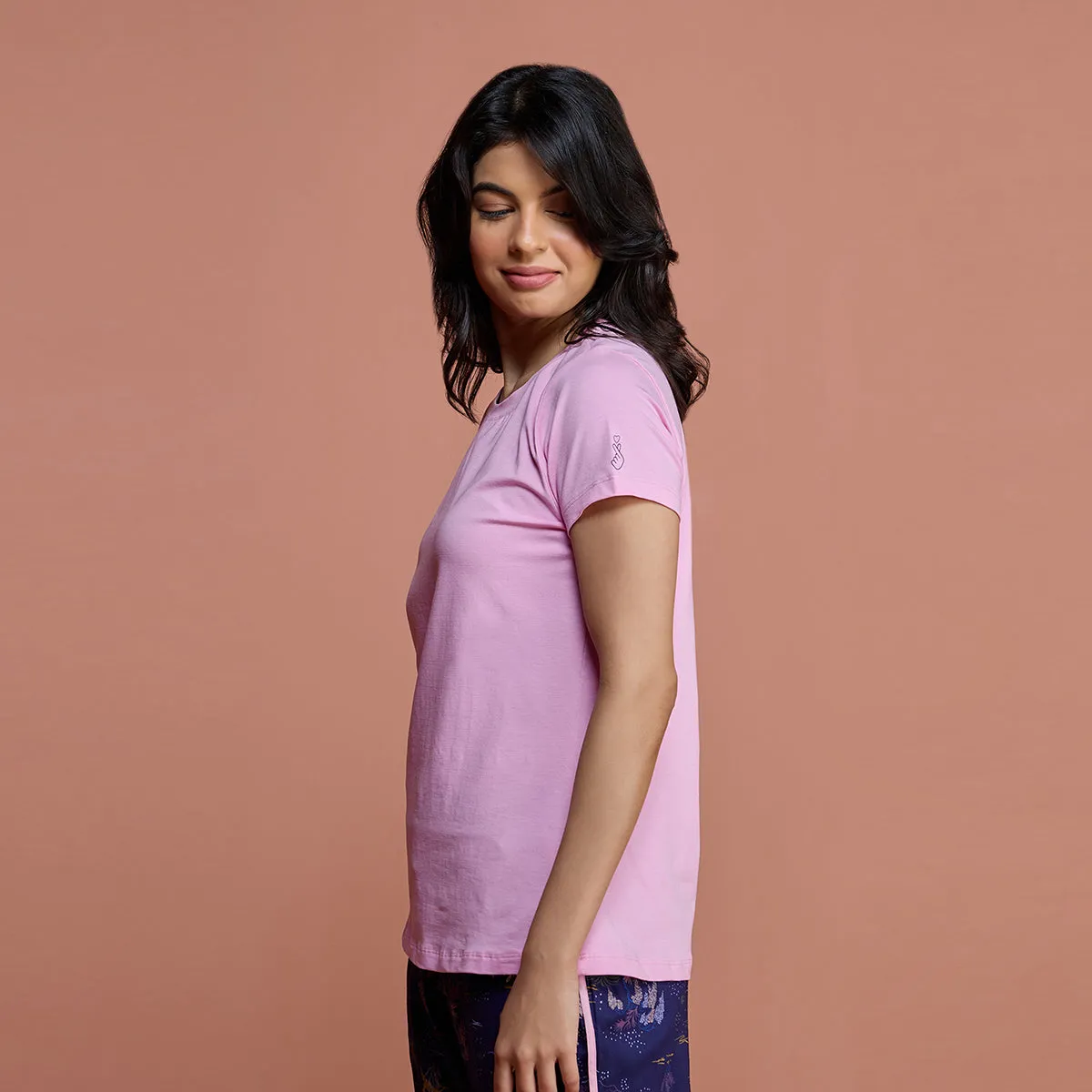Super Comfy Cotton Stretch Classic Solid T-Shirt-NYLE216-Pastel Lavender