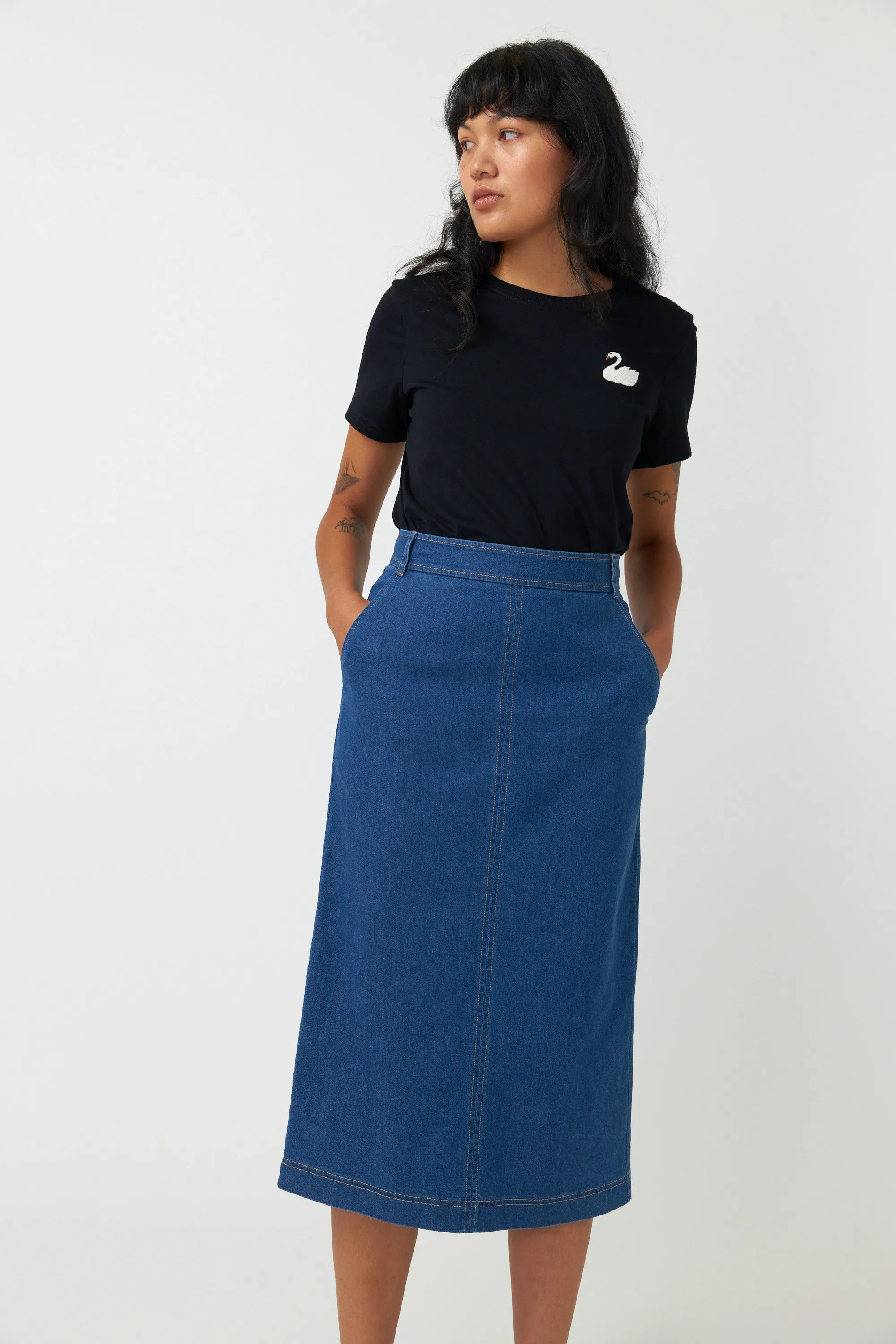 Sylvester Denim Skirt Mid Blue