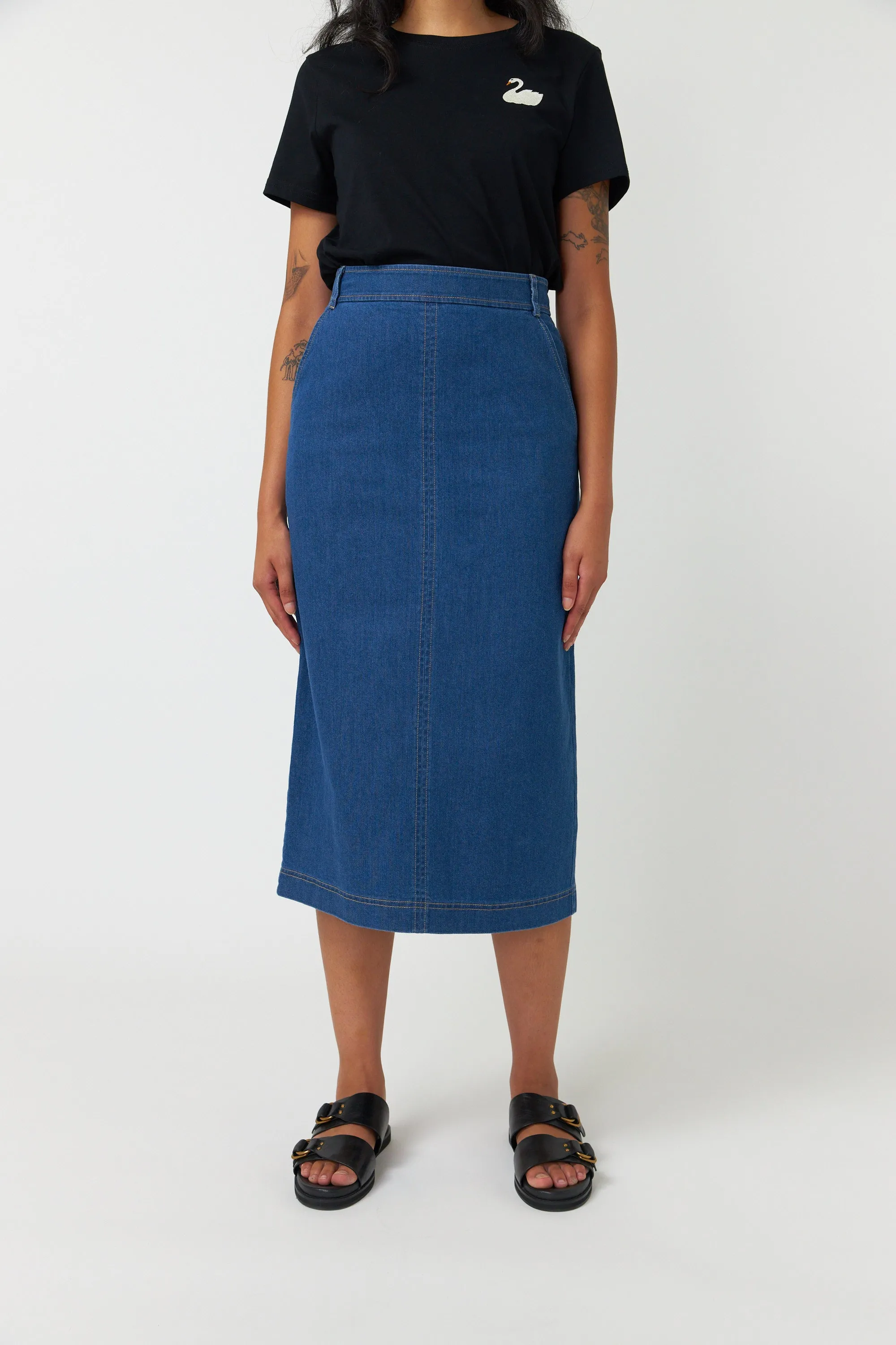 Sylvester Denim Skirt Mid Blue