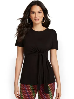 Tie-Waist Knit Top