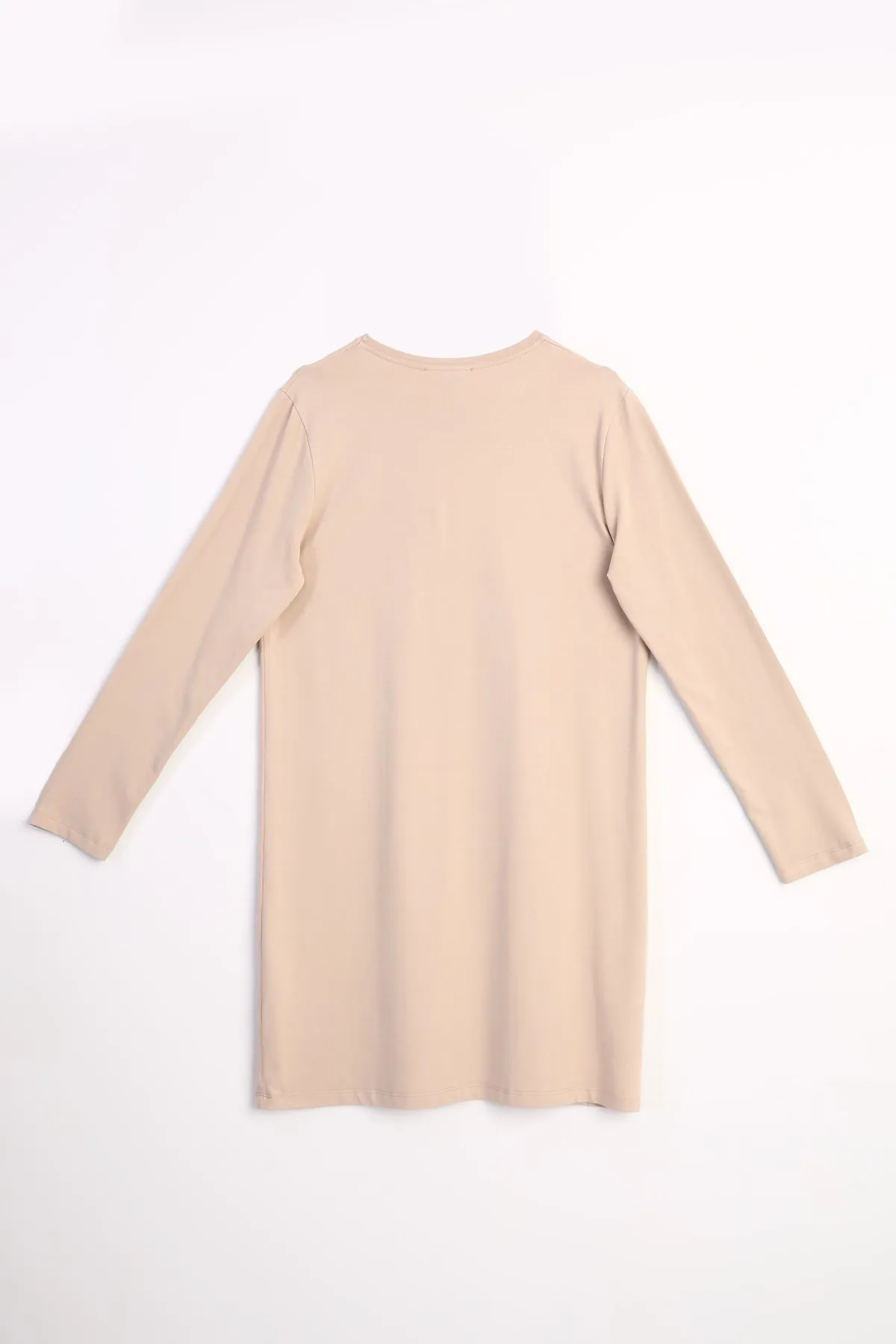 TLD Women Allday Beige Plus Size Supreme Sweat Tunic - Dunedin