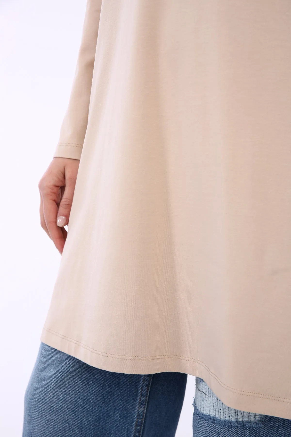 TLD Women Allday Beige Plus Size Supreme Sweat Tunic - Dunedin