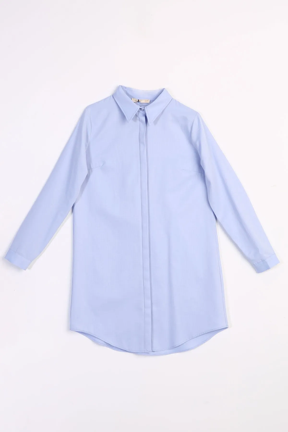 TLD Women Allday Blue Hidden Snap Tunic Shirt - Düsseldorf